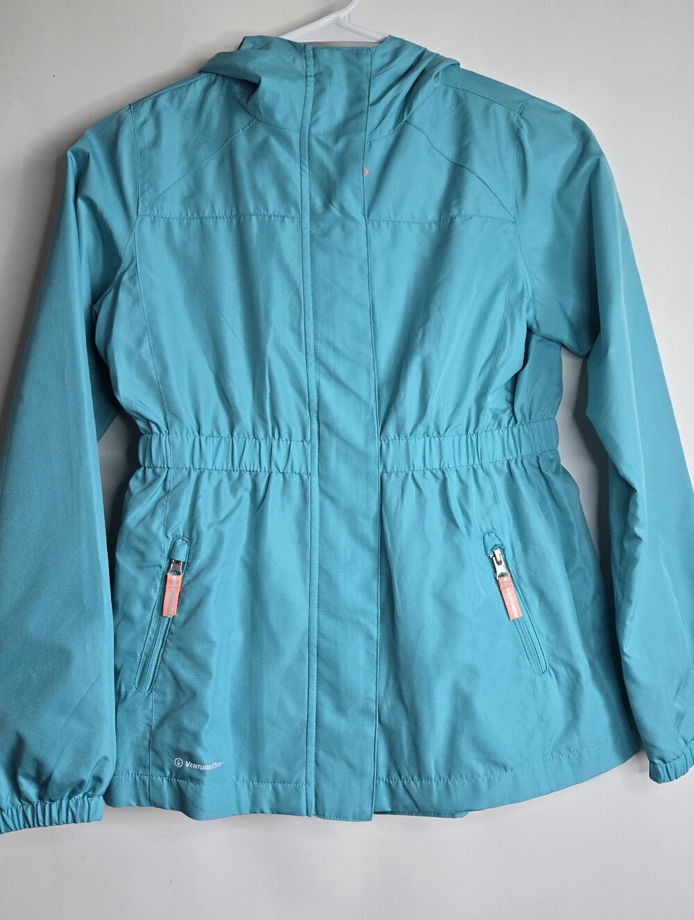 Champion Kids Zip Hooded Windbreaker Jacket Elastic Waist Pockets L Venture Dry